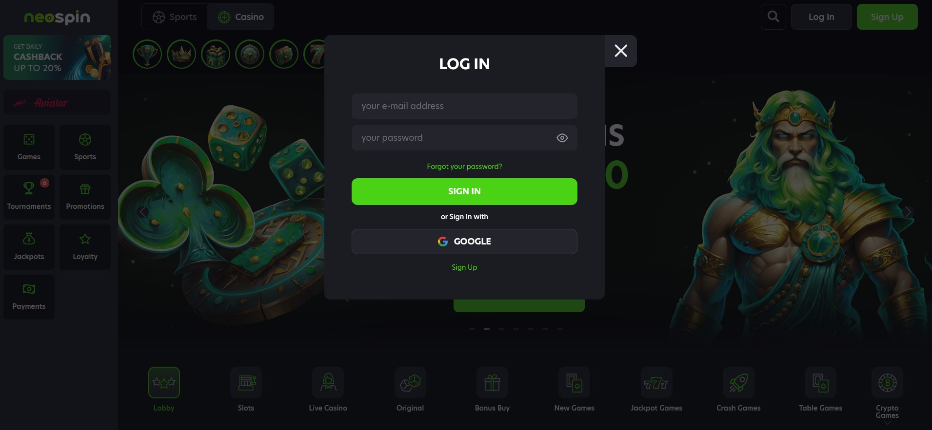 Neospin registration 